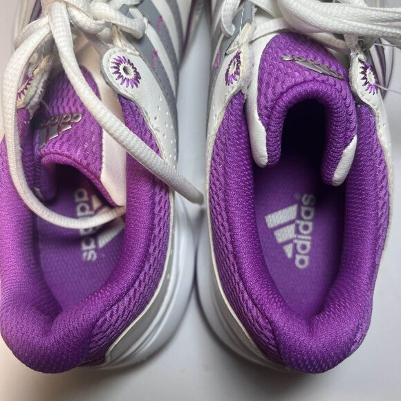 Adidas Sneakers Womens 6.5 White Purple Ambition II Lace Up Athletic Running - Picture 11 of 12
